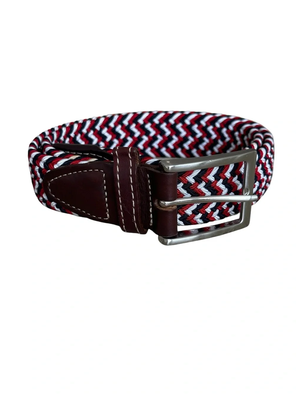 YRI braided Belt size M Solid Brass buckle Leather USA Made $68